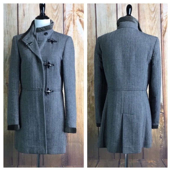 ⭐️FAY Virginia Gray Wool Blend Coat size Small - Picture 3 of 12